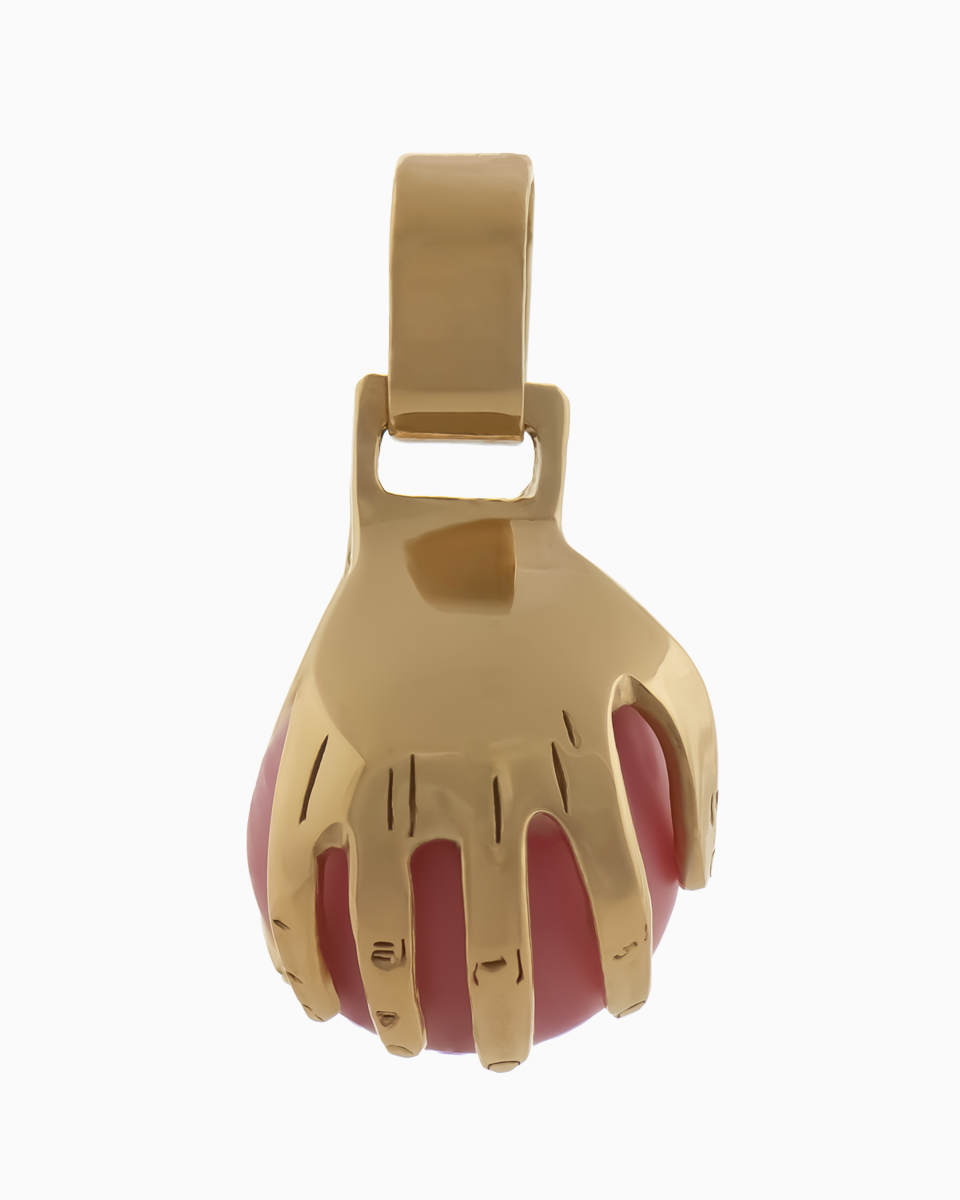 Medalha Mãos da Vida dourado rosa