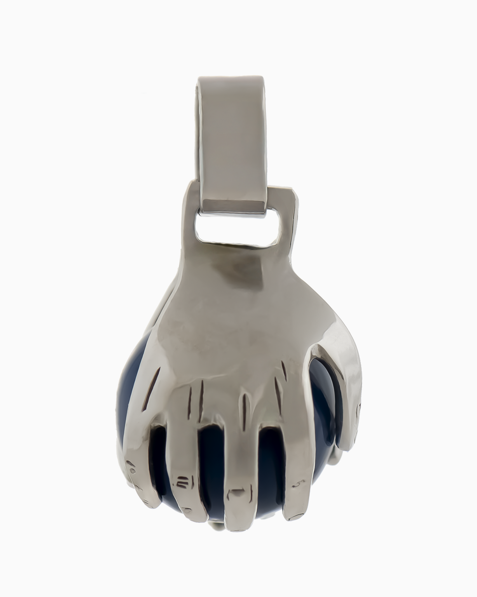 Medalha Mãos da Vida prateado azul