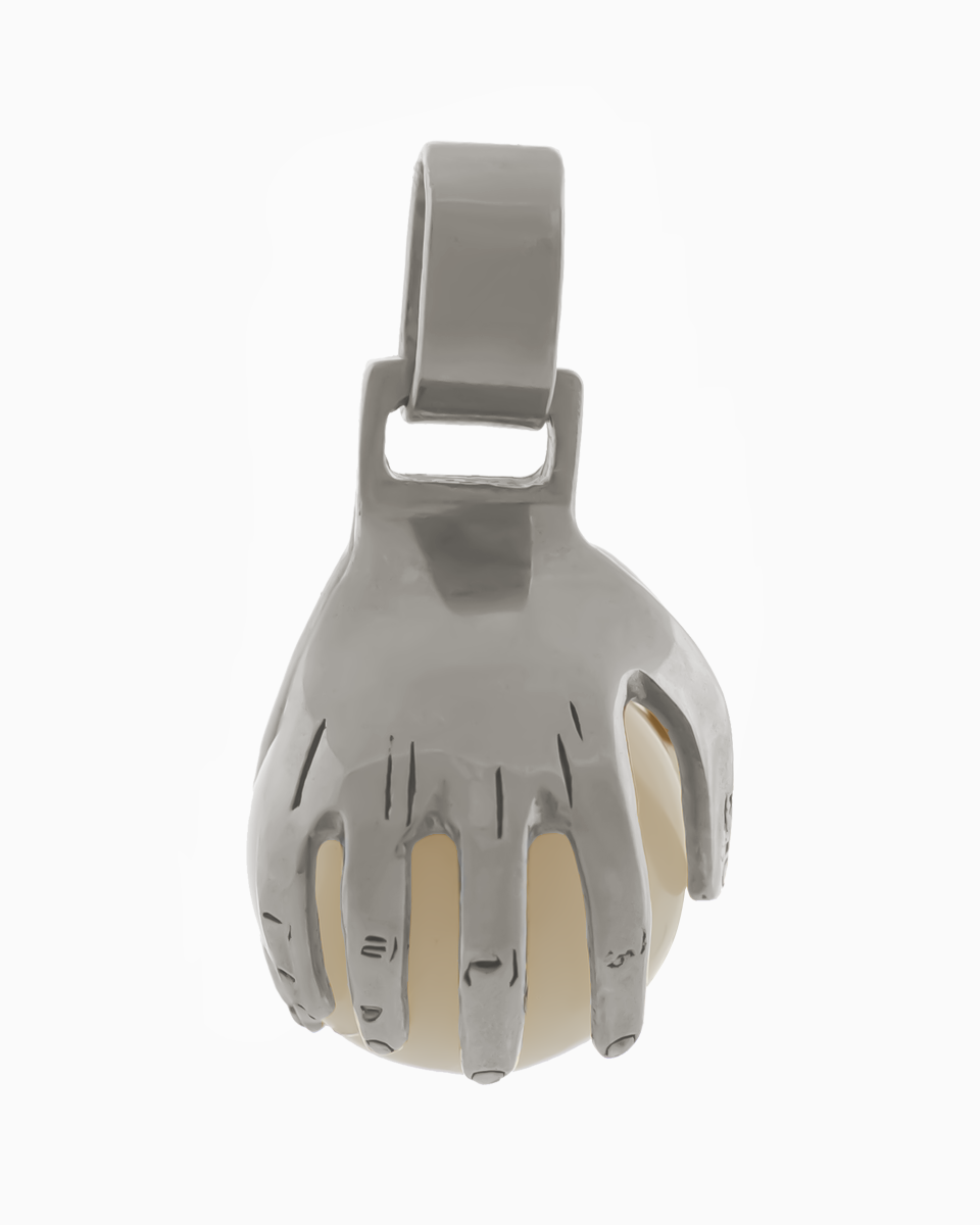 Medalha Mãos da Vida prateado BRANCO