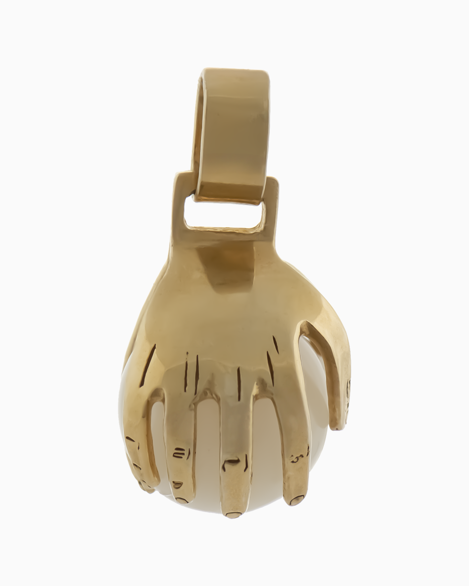 Medalha Mãos da Vida dourado opaco